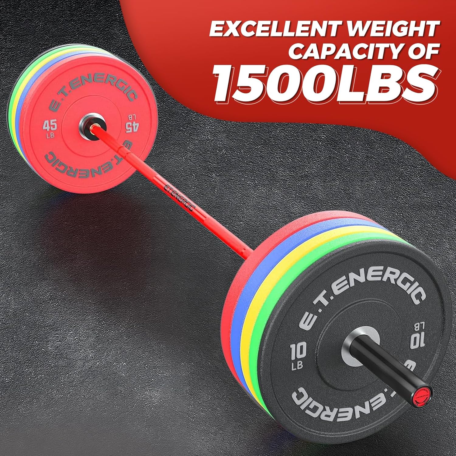 7ft Olympic Barbell Bar 45LB Load 1500lbs Capacity Available, for Gym Home Exercises, Weightlifting, Powerlifting for 2" Olympic Plates - Image 8
