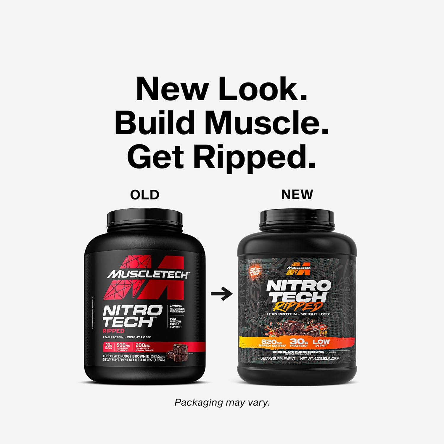 Muscletech Whey Protein Powder (Chocolate Fudge Brownie, 4LB) - Nitro-Tech Ripped Whey Protein Isolate & Peptides Smoothie Mix for Lean Muscle - 30g of Whey Protein for Women & Men, Packaging May Vary - Image 2